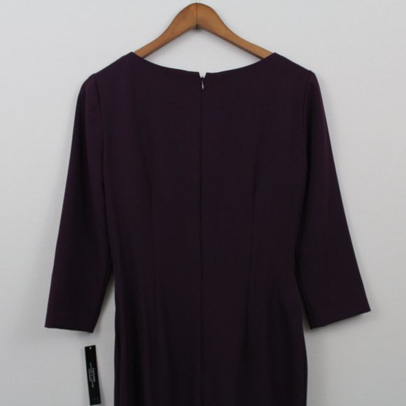 ⬇️$25 Tahari ArthurS. Levine Purple 3/4 Sleeve Dress - Picture 8 of 13